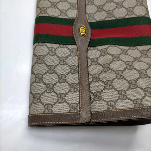 Authentic Gucci Vintage Clutch Bag Sherry Line Brown PVC mn334-113025 - Picture 5 of 16